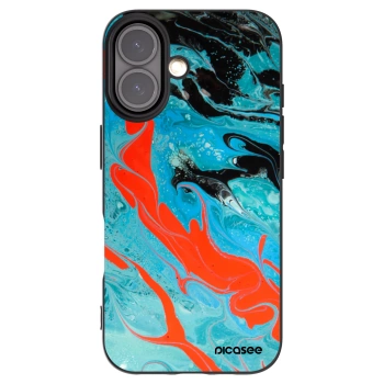 Picasee silikónový čierny obal pre Apple iPhone 16 - Blue Magma