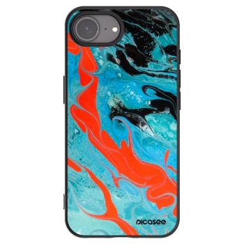 Picasee silikónový čierny obal pre Apple iPhone 16e - Blue Magma