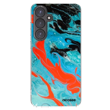 Picasee silikónový prehľadný obal pre Samsung Galaxy S24 FE S721B - Blue Magma