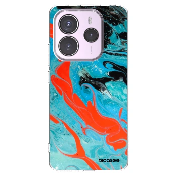 Picasee silikónový prehľadný obal pre Xiaomi Redmi Note 14 5G - Blue Magma