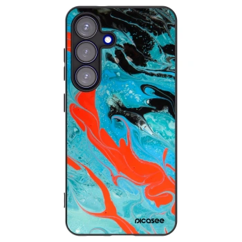 Picasee silikónový čierny obal pre Samsung Galaxy S25 5G - Blue Magma