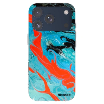 Picasee silikónový prehľadný obal pre Apple iPhone 17 Pro - Blue Magma
