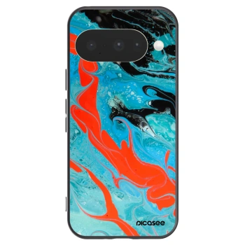 Picasee silikónový čierny obal pre Google Pixel 10 - Blue Magma