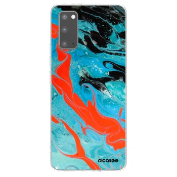 Picasee silikónový prehľadný obal pre Samsung Galaxy S20 G980F - Blue Magma