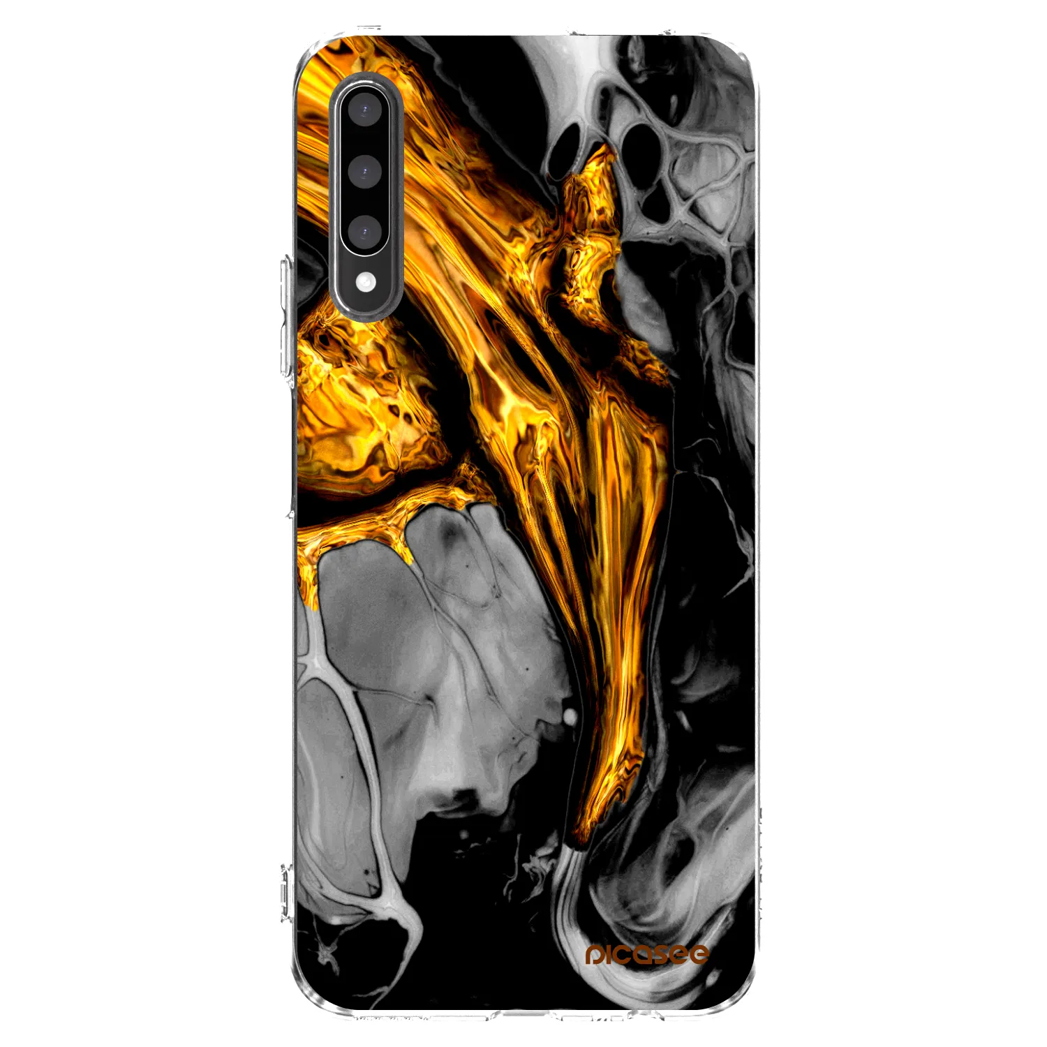 Picasee silikónový prehľadný obal pre Honor 9X Pro - Black Gold