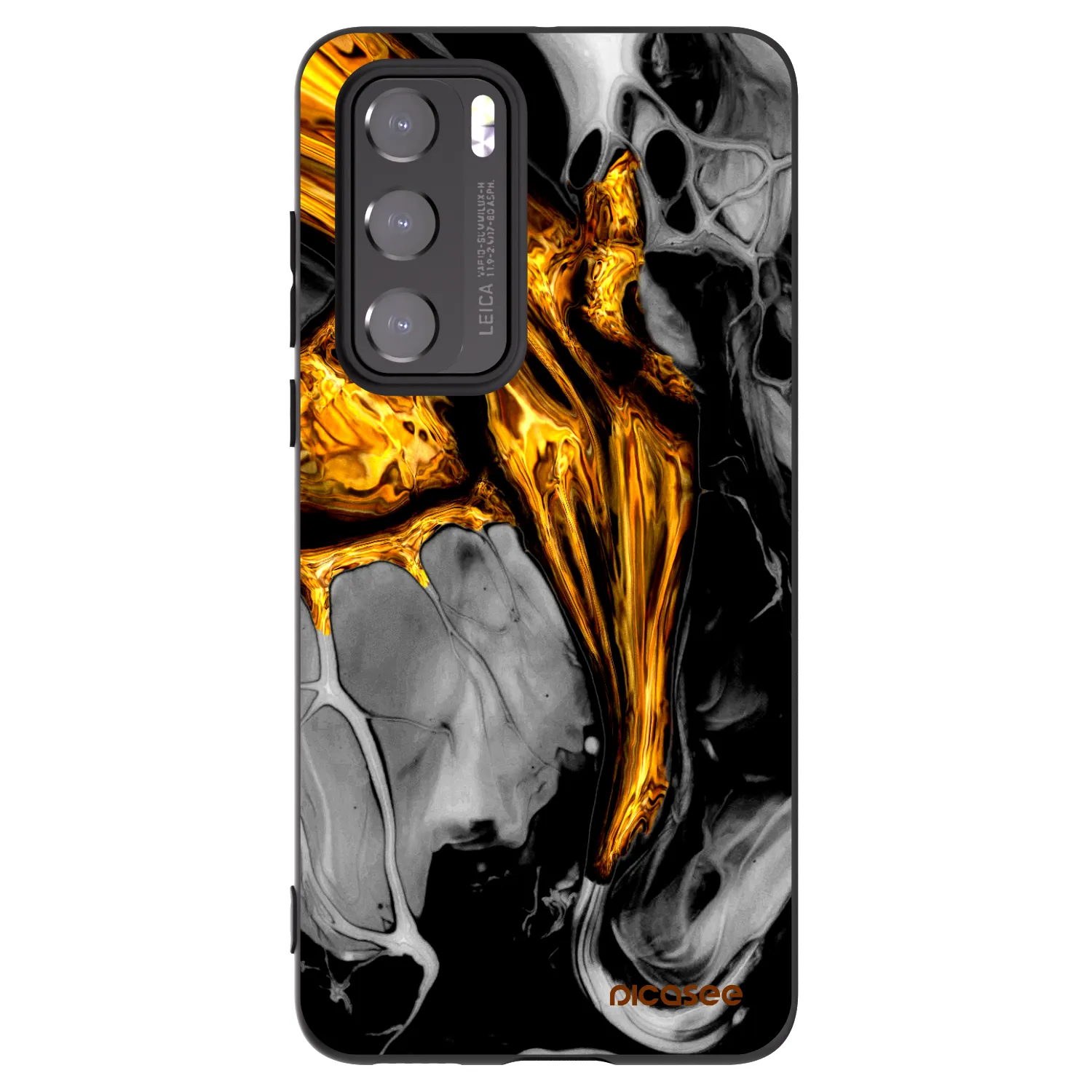 Picasee silikónový čierny obal pre Huawei P40 - Black Gold