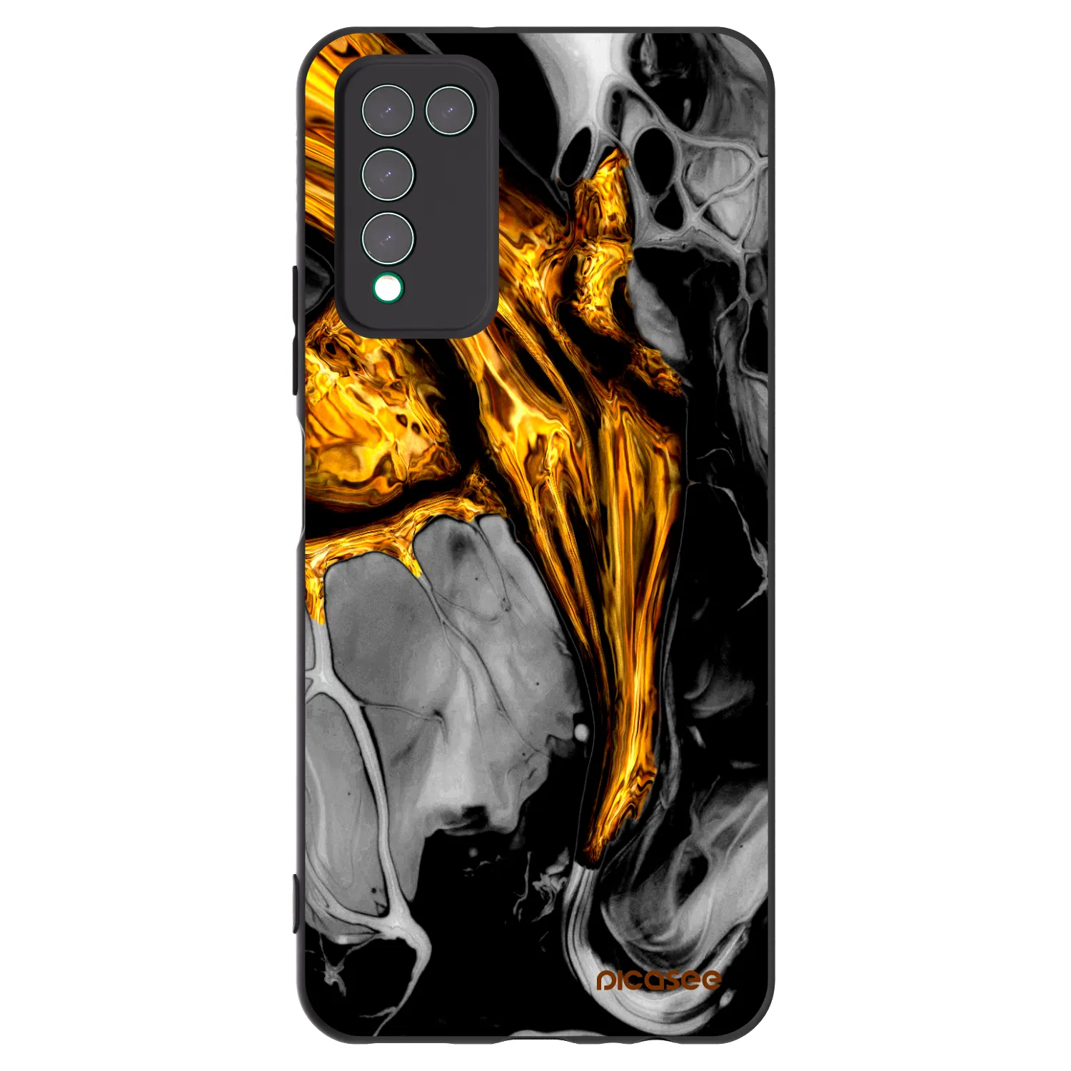 Picasee silikónový čierny obal pre Honor 10X Lite - Black Gold