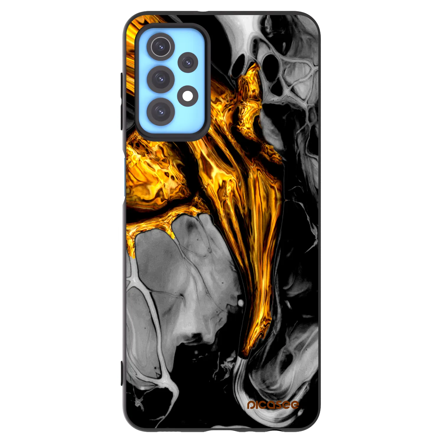 Picasee silikónový čierny obal pre Samsung Galaxy A32 4G SM-A325F - Black Gold