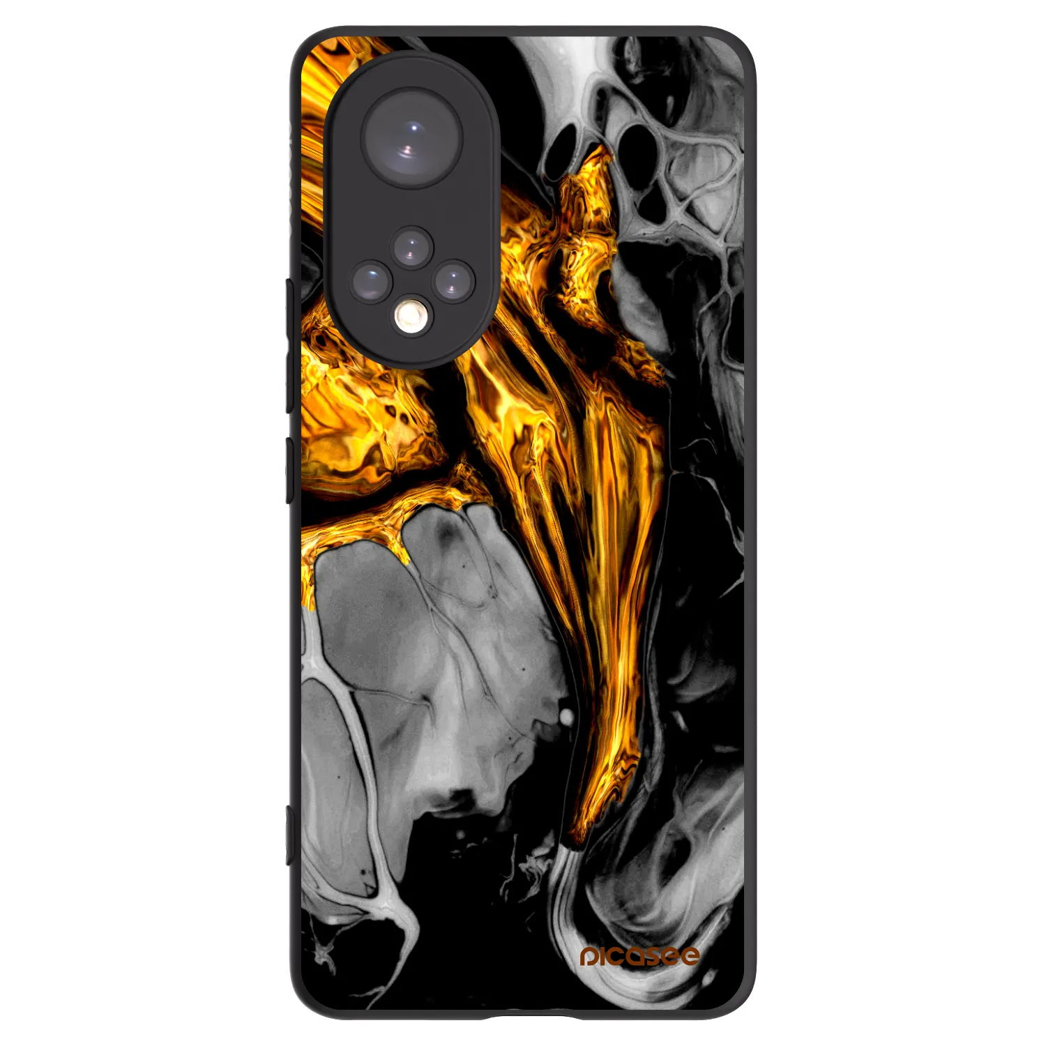 Picasee silikónový čierny obal pre Huawei Nova 9 - Black Gold