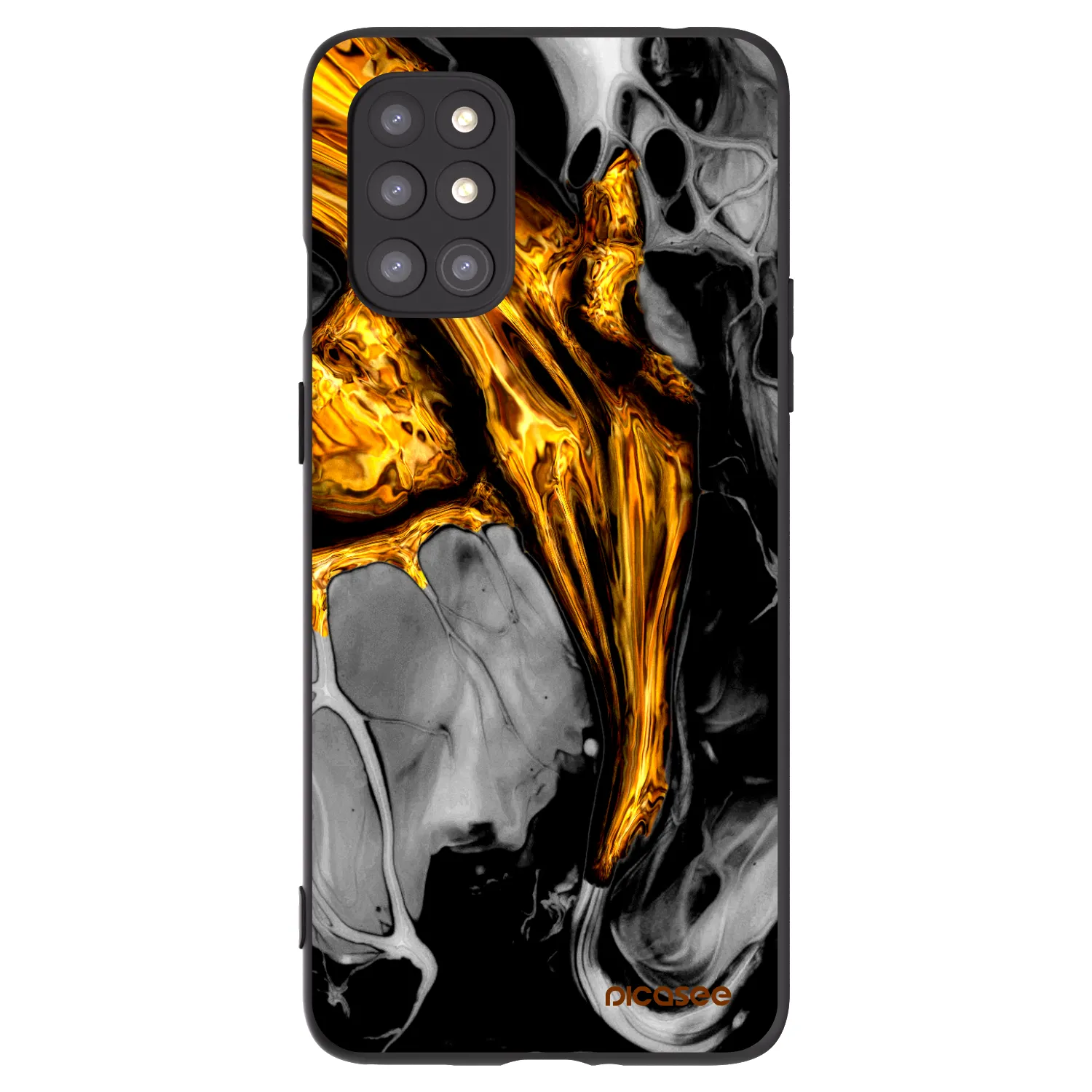 Picasee silikónový čierny obal pre OnePlus 8T - Black Gold