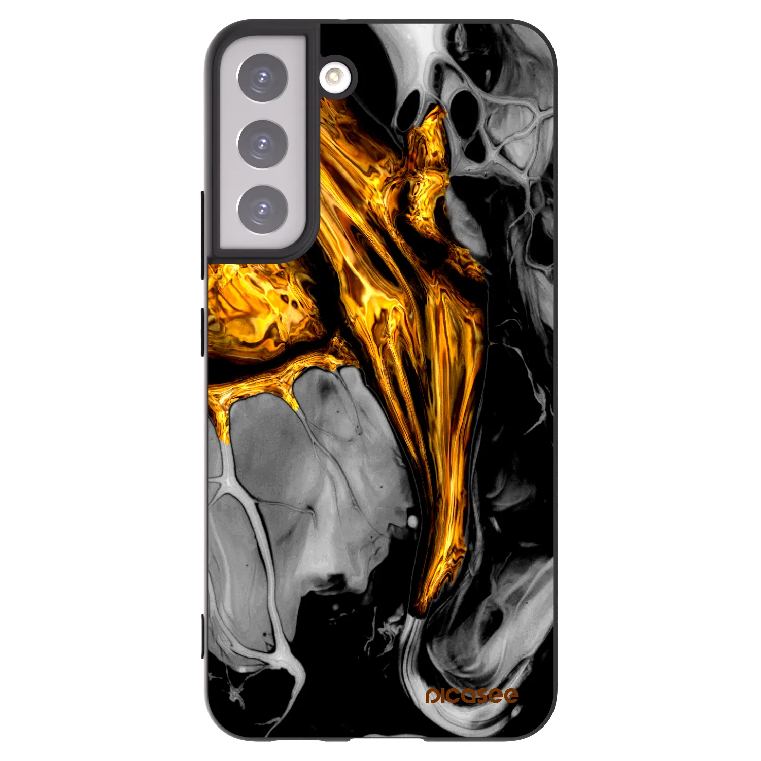 Picasee silikónový čierny obal pre Samsung Galaxy S22+ 5G - Black Gold