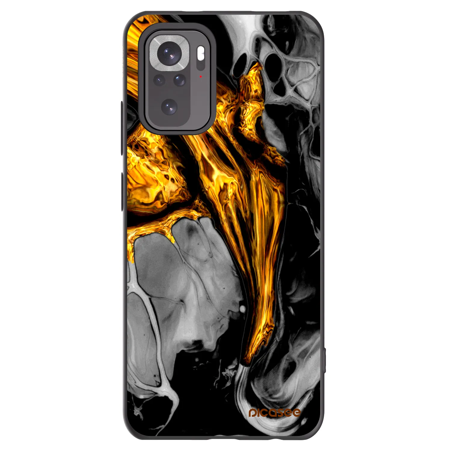 Picasee silikónový čierny obal pre Xiaomi Redmi Note 11S 4G - Black Gold