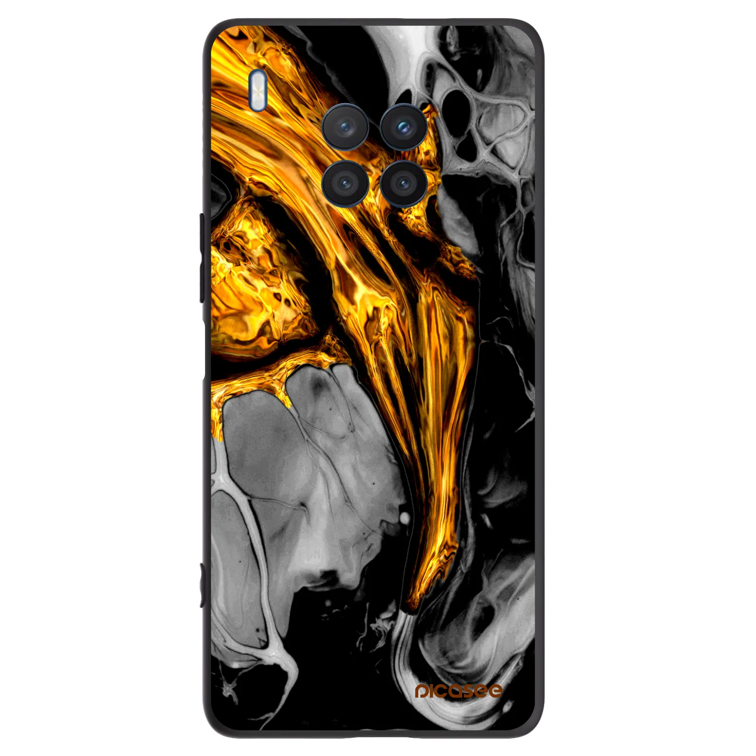 Picasee silikónový čierny obal pre Honor 50 Lite - Black Gold