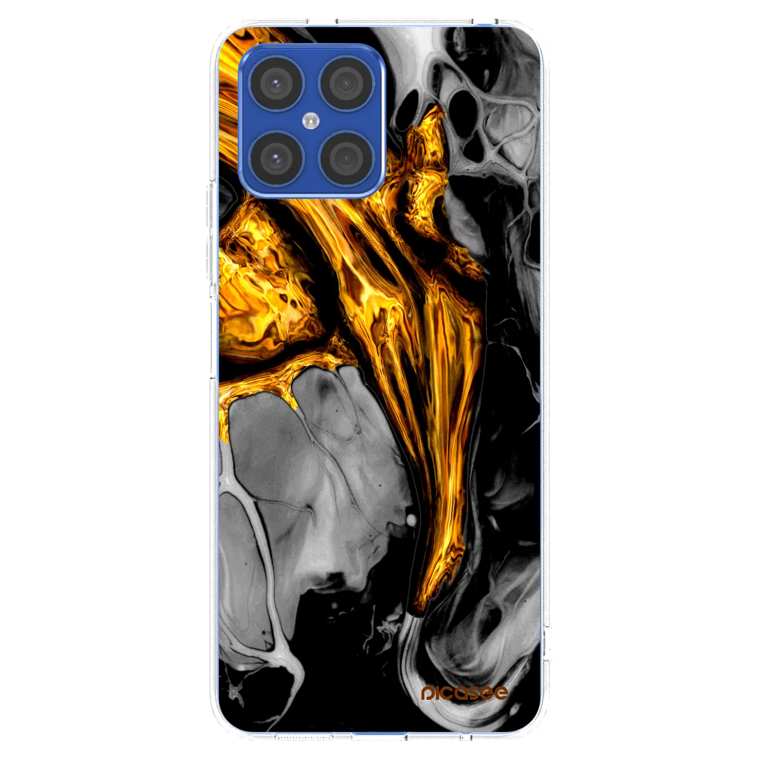 Picasee silikónový prehľadný obal pre Honor X8 4G - Black Gold