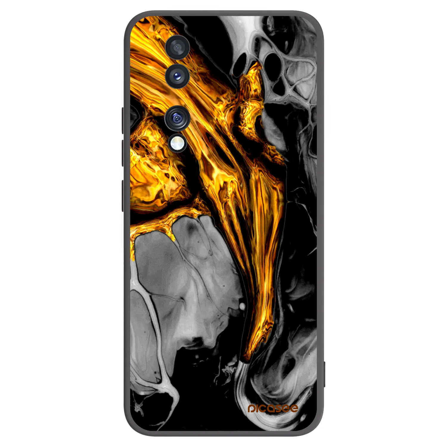 Picasee silikónový čierny obal pre Honor 70 - Black Gold