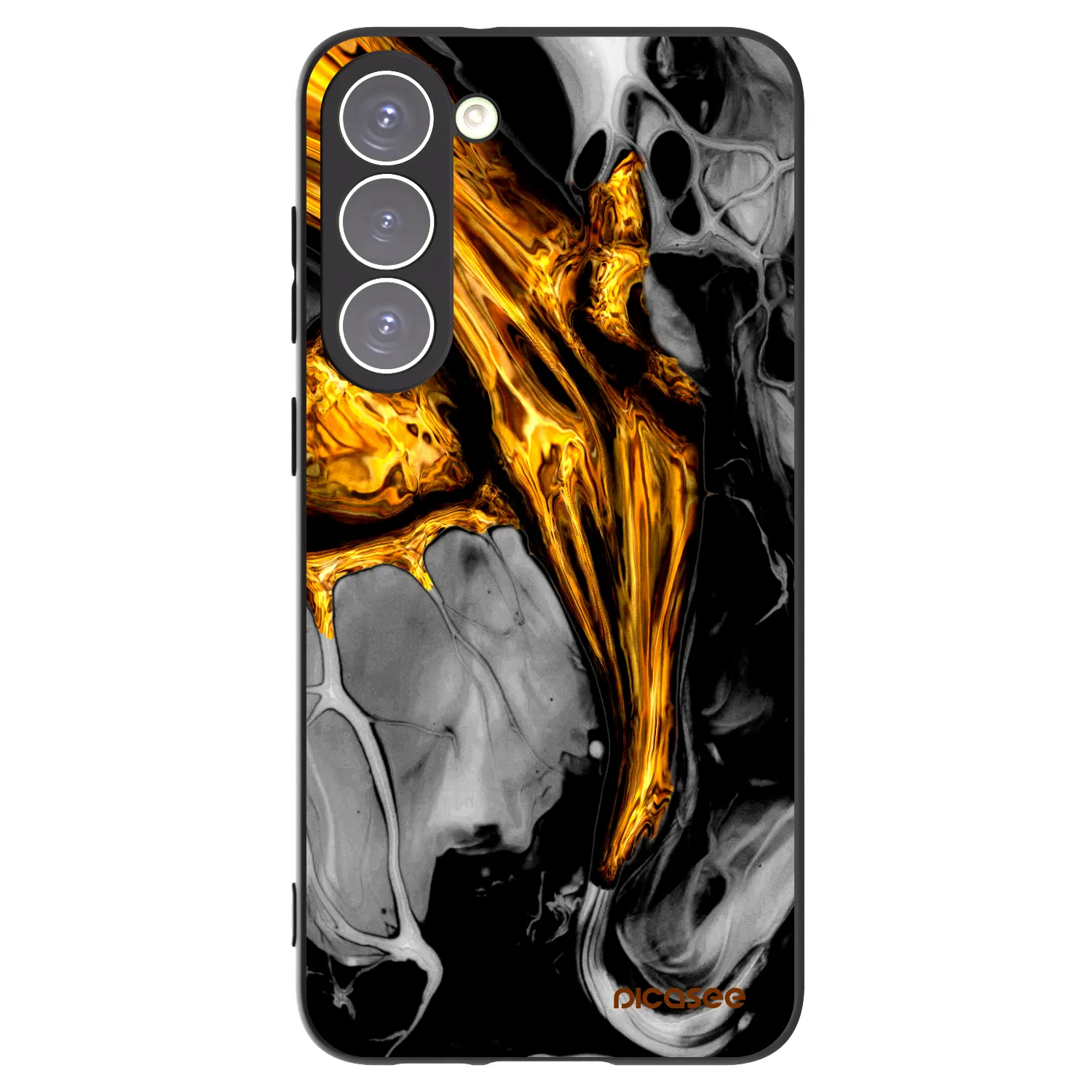 Picasee silikónový čierny obal pre Samsung Galaxy S23+ 5G - Black Gold
