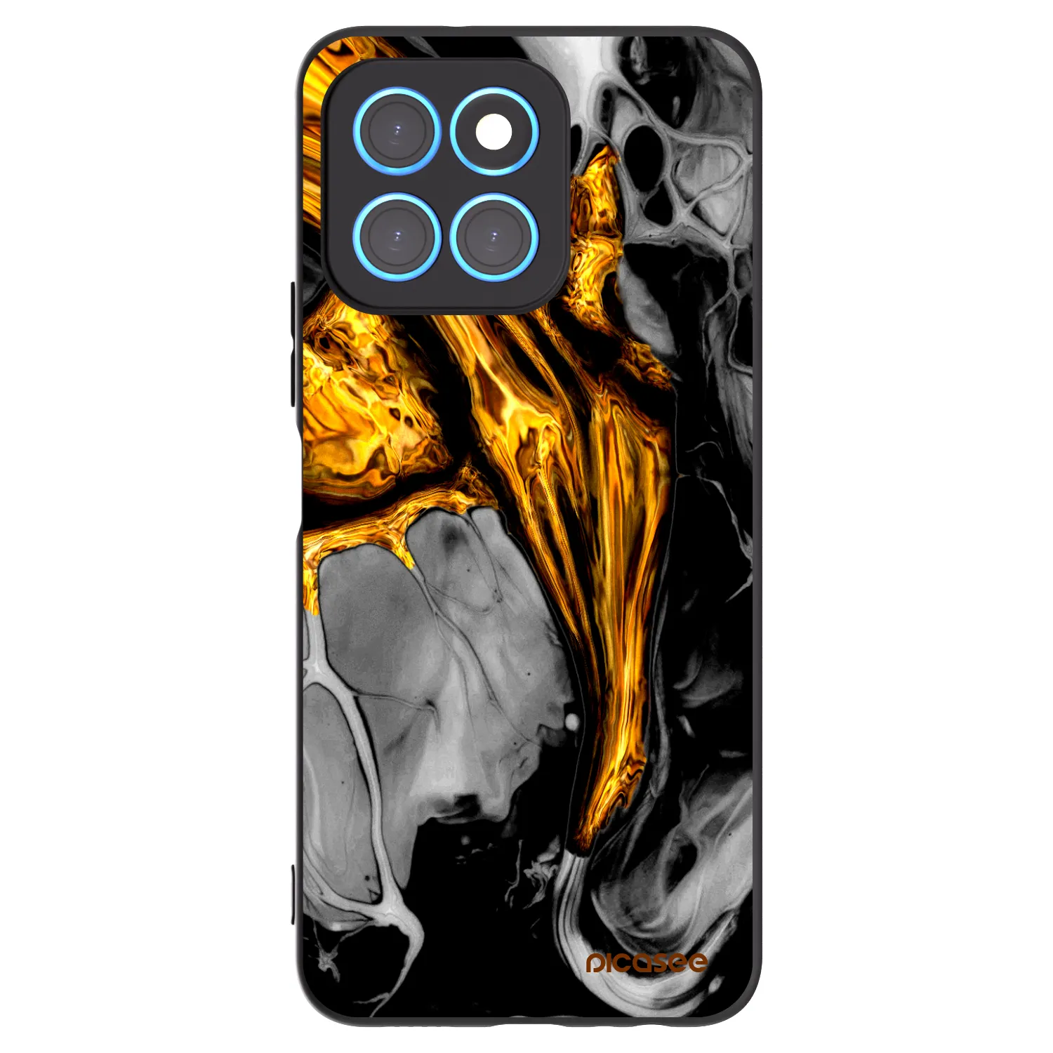 Picasee silikónový čierny obal pre Honor X8 5G - Black Gold