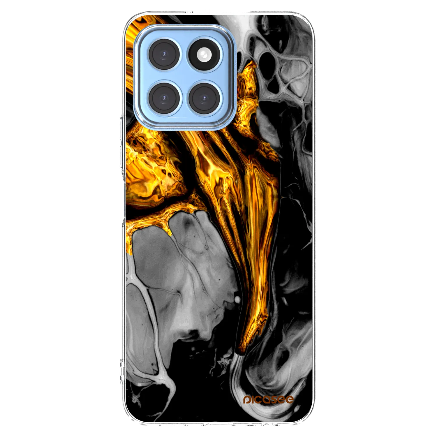 Picasee silikónový prehľadný obal pre Honor X8 5G - Black Gold