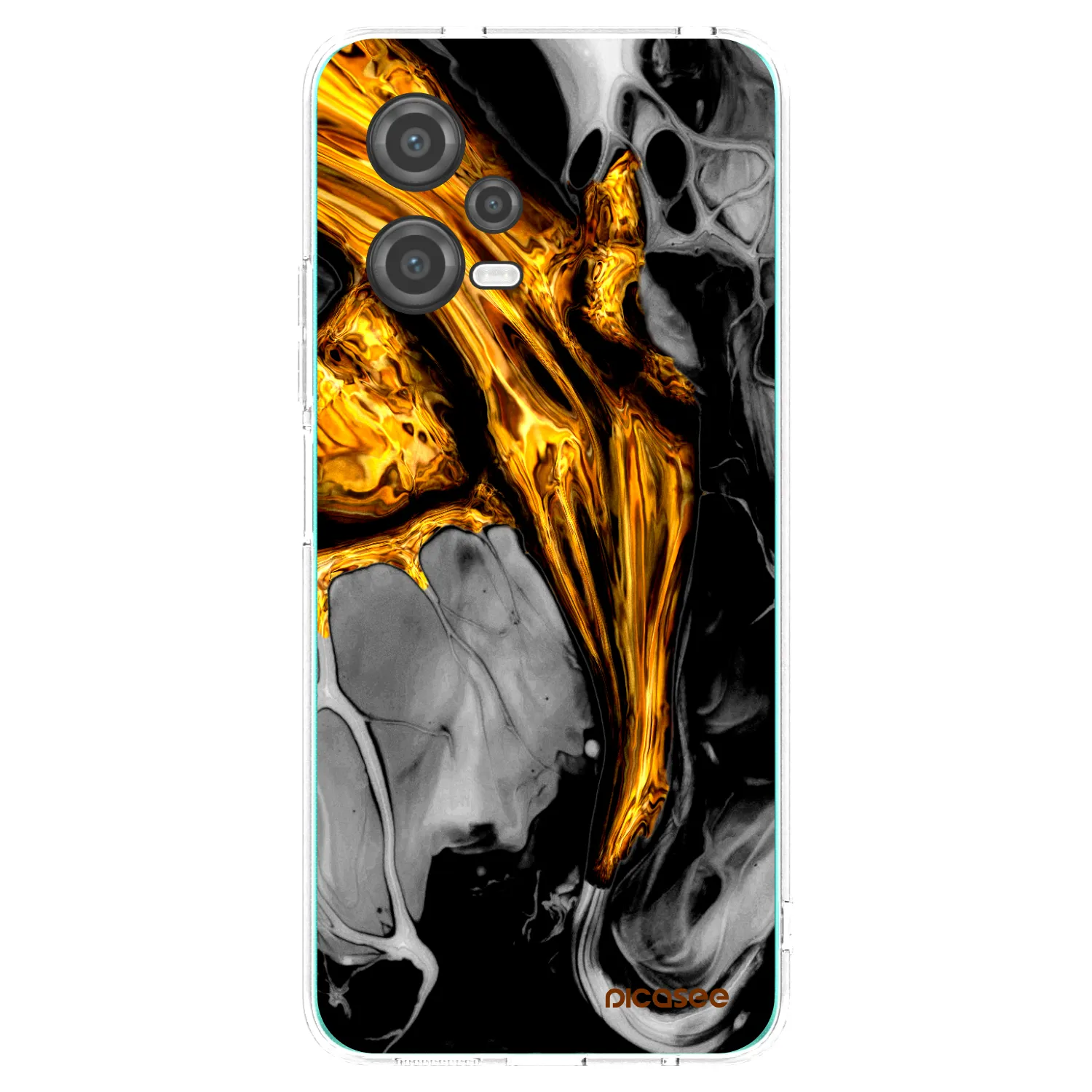 Picasee silikónový prehľadný obal pre Xiaomi Poco X5 - Black Gold