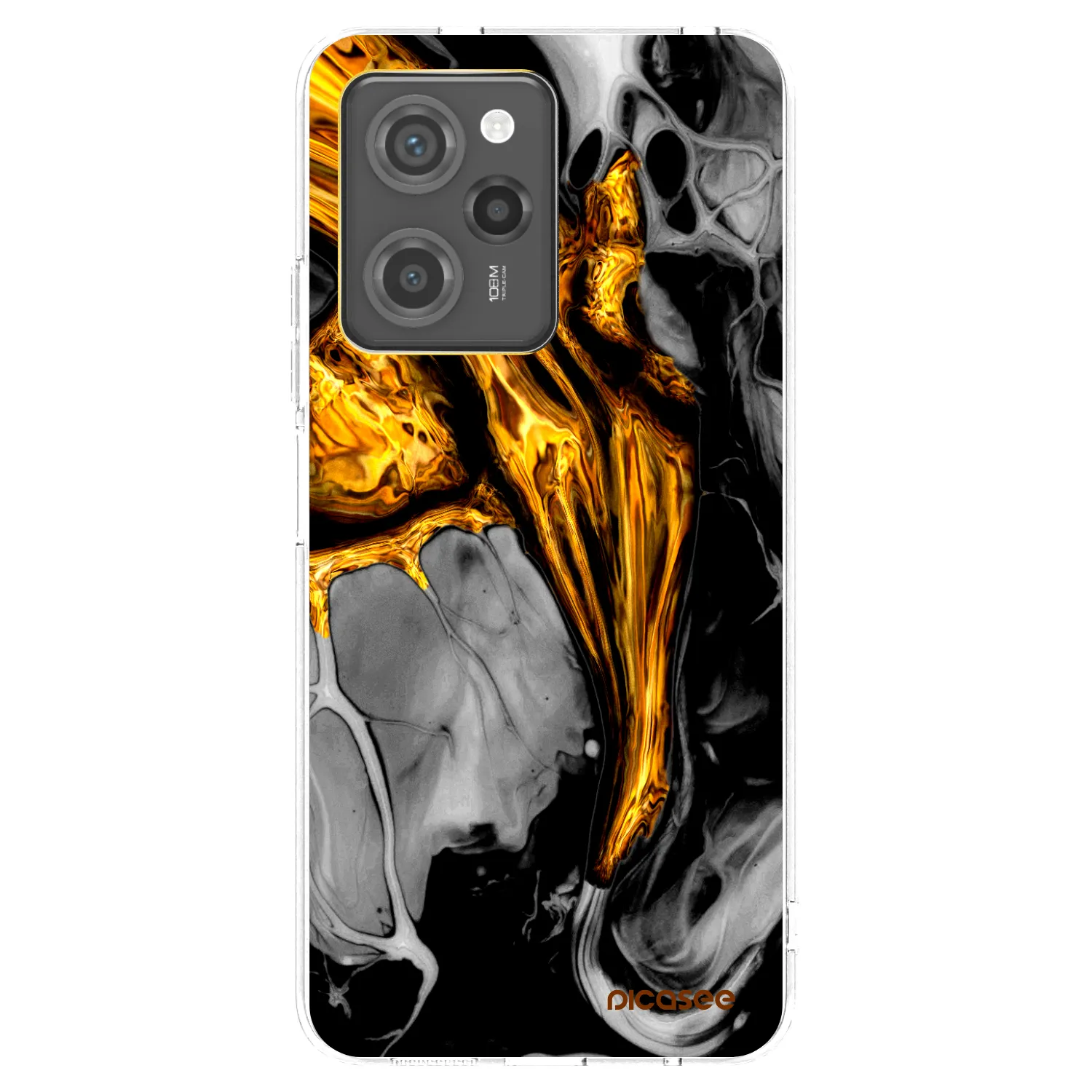 Picasee silikónový čierny obal pre Xiaomi Poco X5 Pro - Black Gold