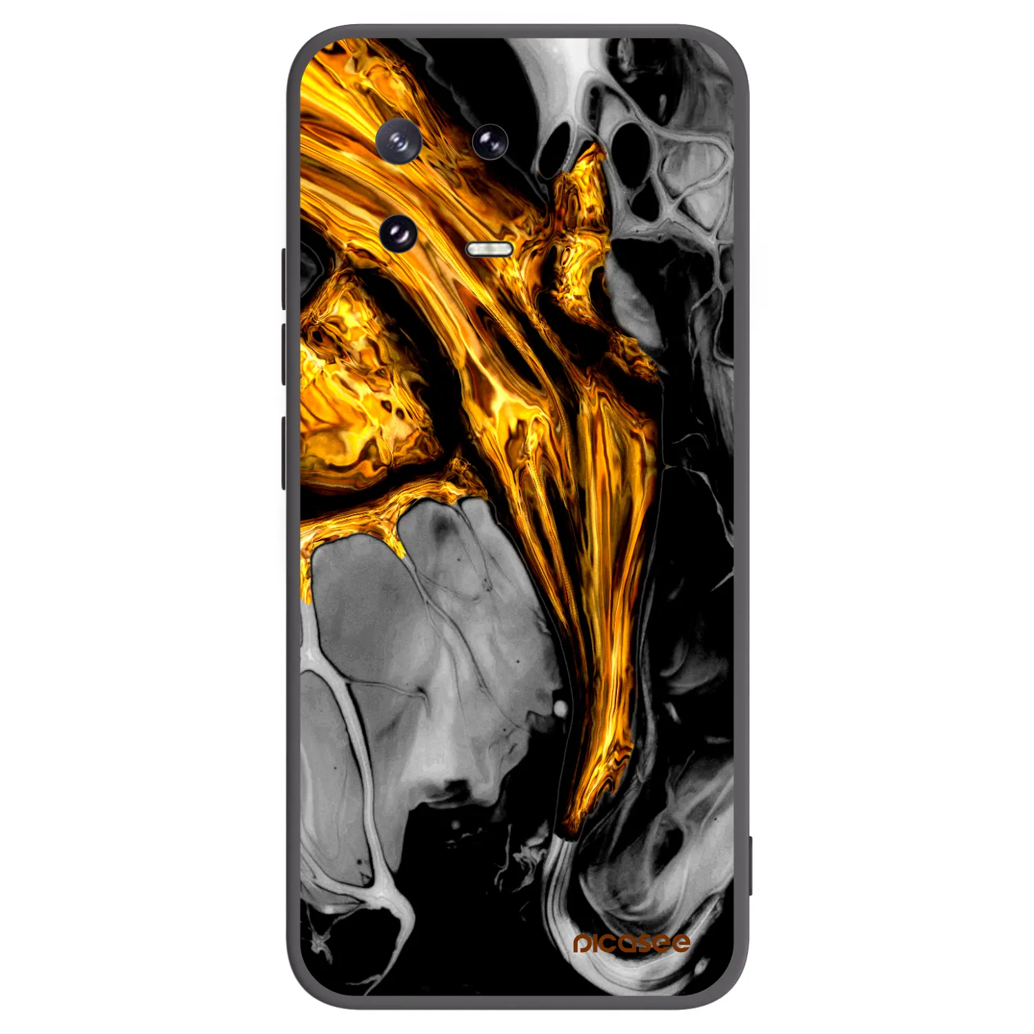 Picasee silikónový čierny obal pre Xiaomi 13 Pro - Black Gold