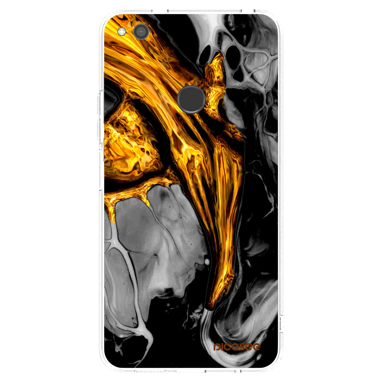 Picasee silikónový prehľadný obal pre Huawei P9 Lite 2017 - Black Gold