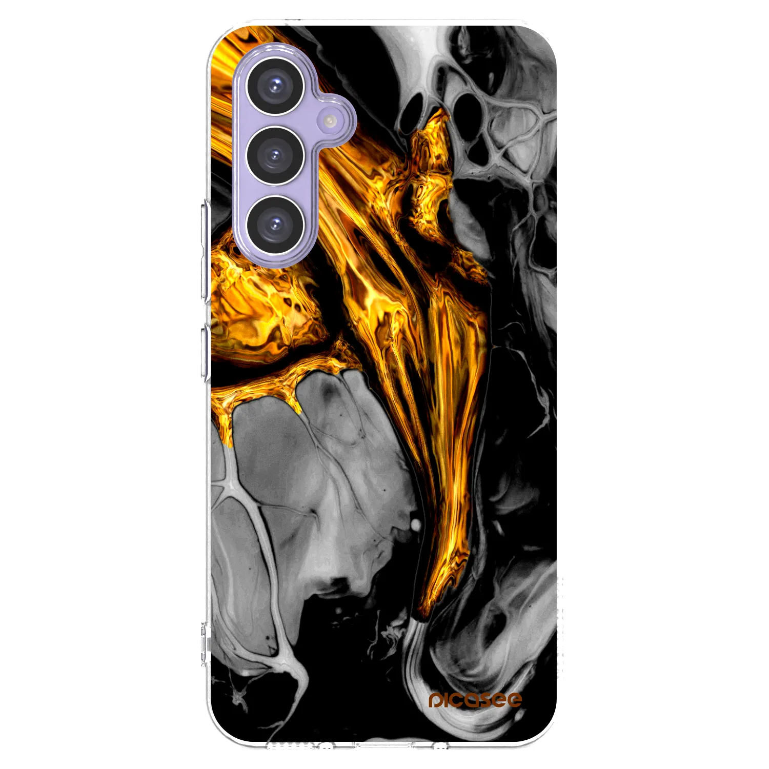 Picasee silikónový prehľadný obal pre Samsung Galaxy A54 5G A546B - Black Gold