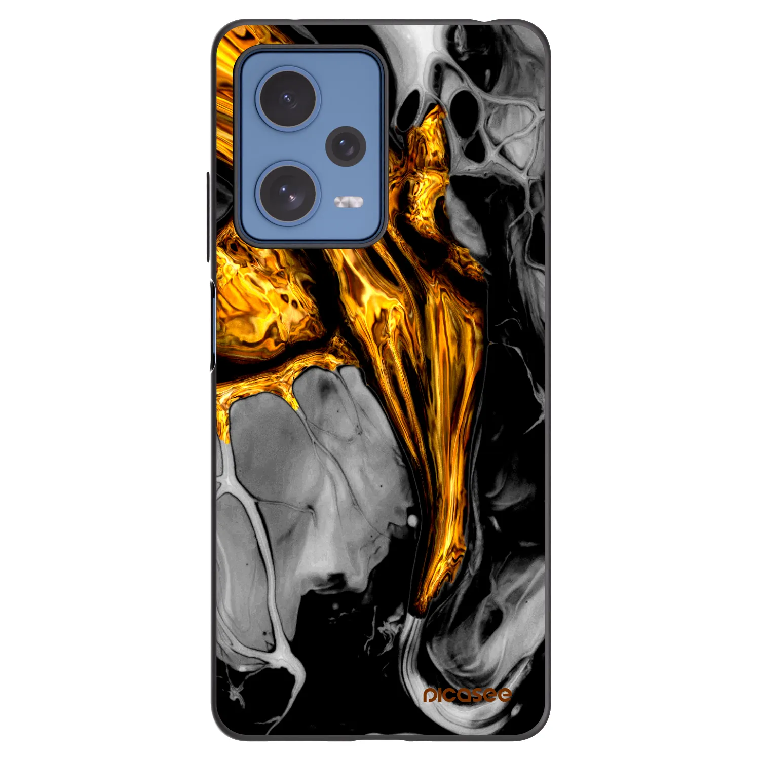 Picasee silikónový čierny obal pre Xiaomi Redmi Note 12 Pro 5G - Black Gold