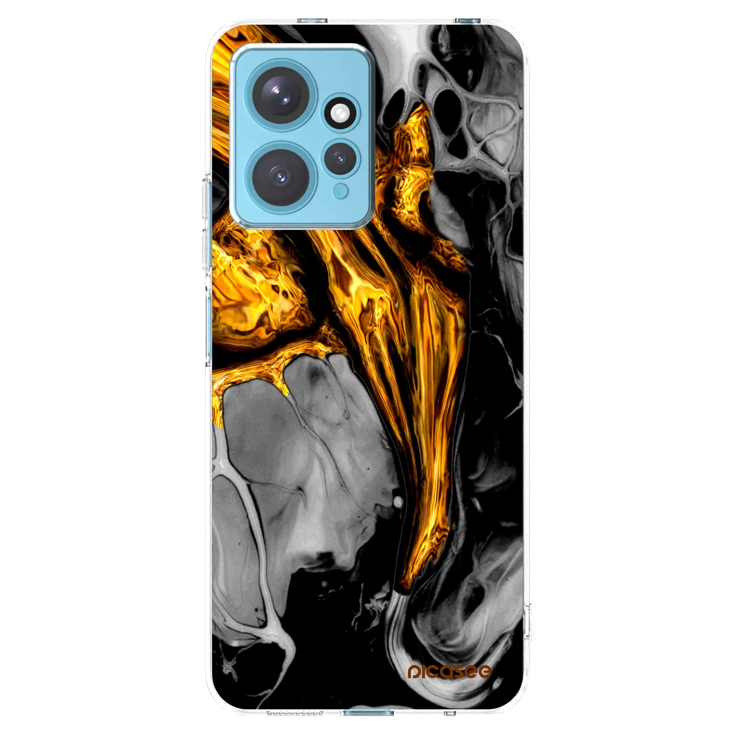 Picasee silikónový prehľadný obal pre Xiaomi Redmi Note 12 4G - Black Gold