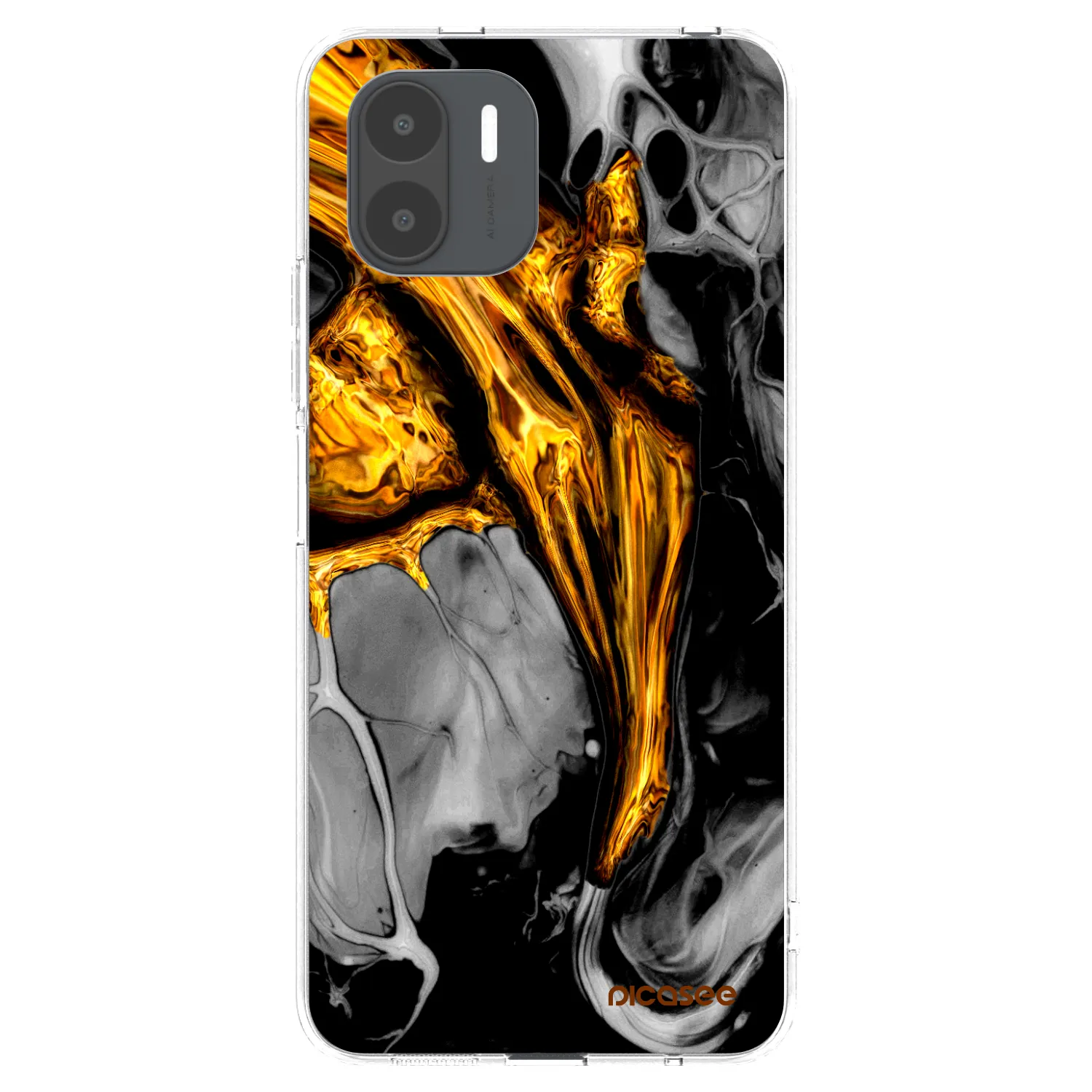Picasee silikónový prehľadný obal pre Xiaomi Redmi A2 - Black Gold