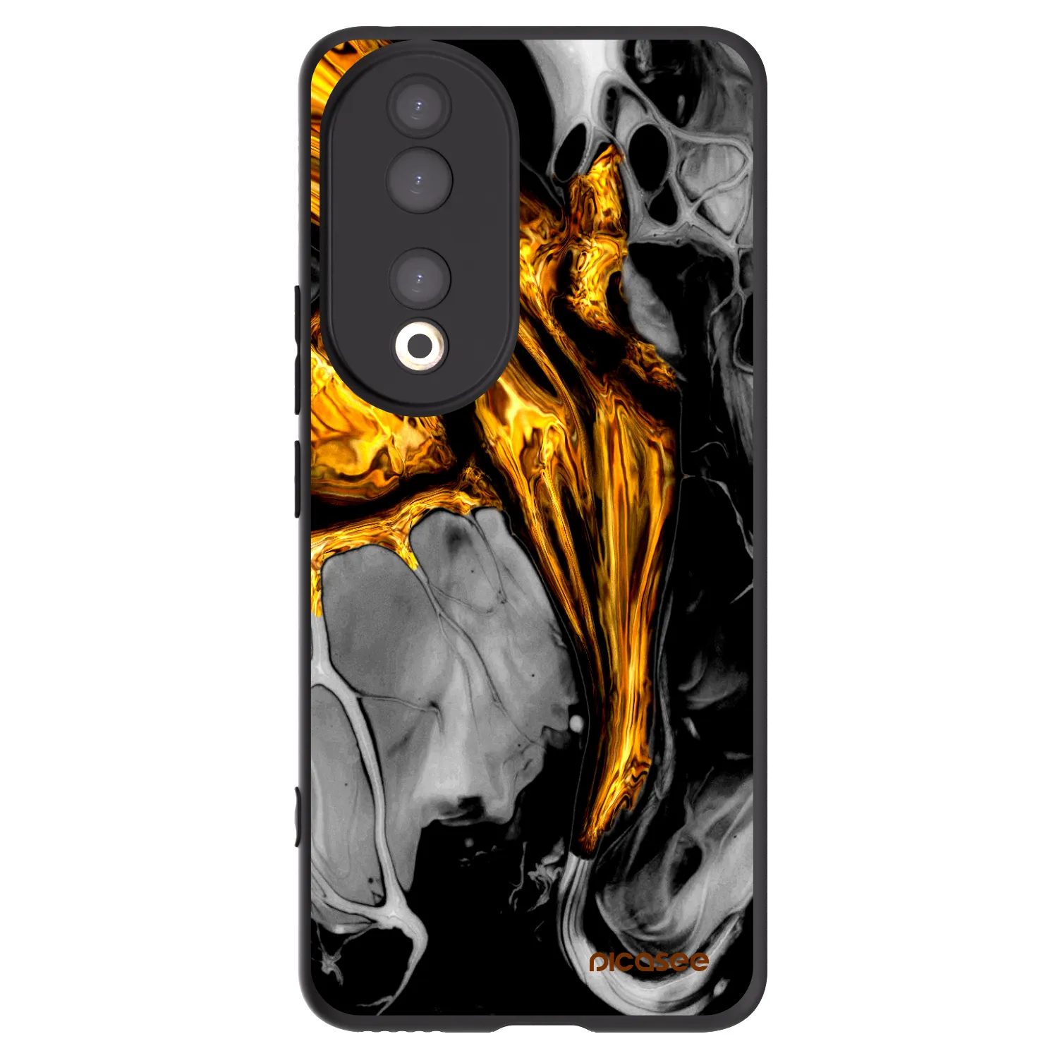 Picasee silikónový čierny obal pre Honor 90 5G - Black Gold