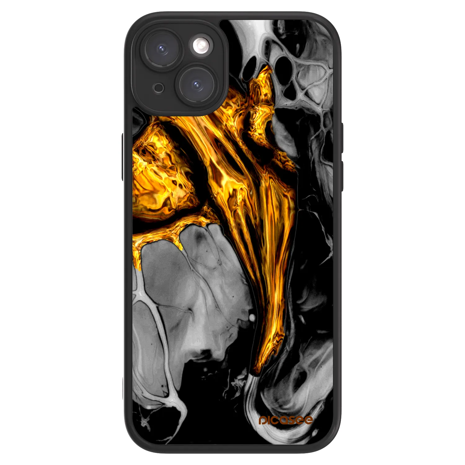 Picasee ULTIMATE CASE MagSafe pro Apple iPhone 15 Plus - Black Gold