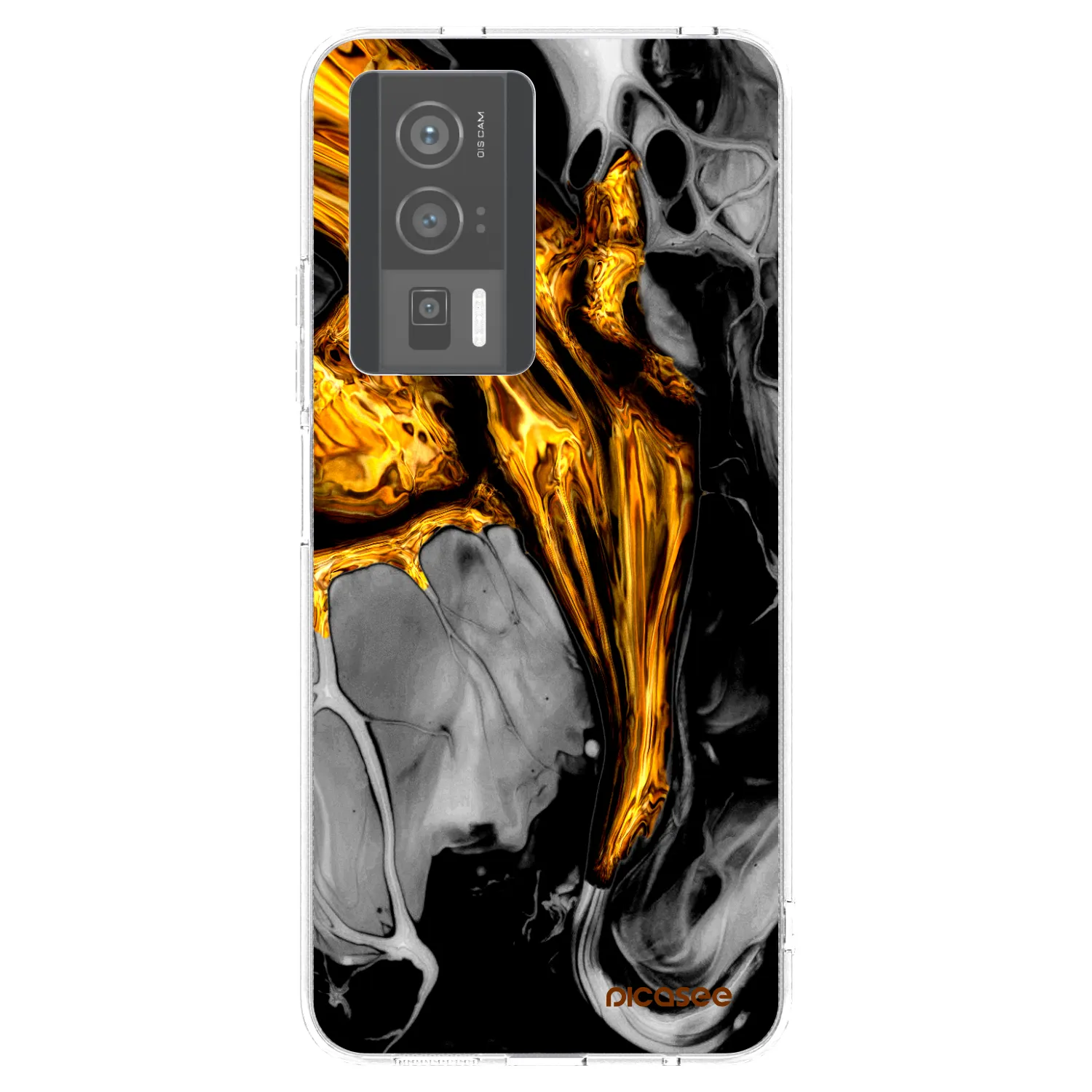 Picasee silikónový prehľadný obal pre Xiaomi Poco F5 Pro 5G - Black Gold