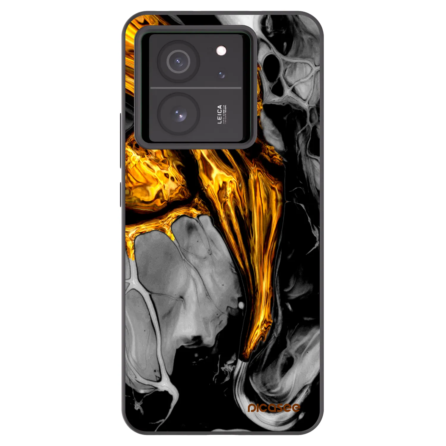 Picasee silikónový čierny obal pre Xiaomi 13T - Black Gold