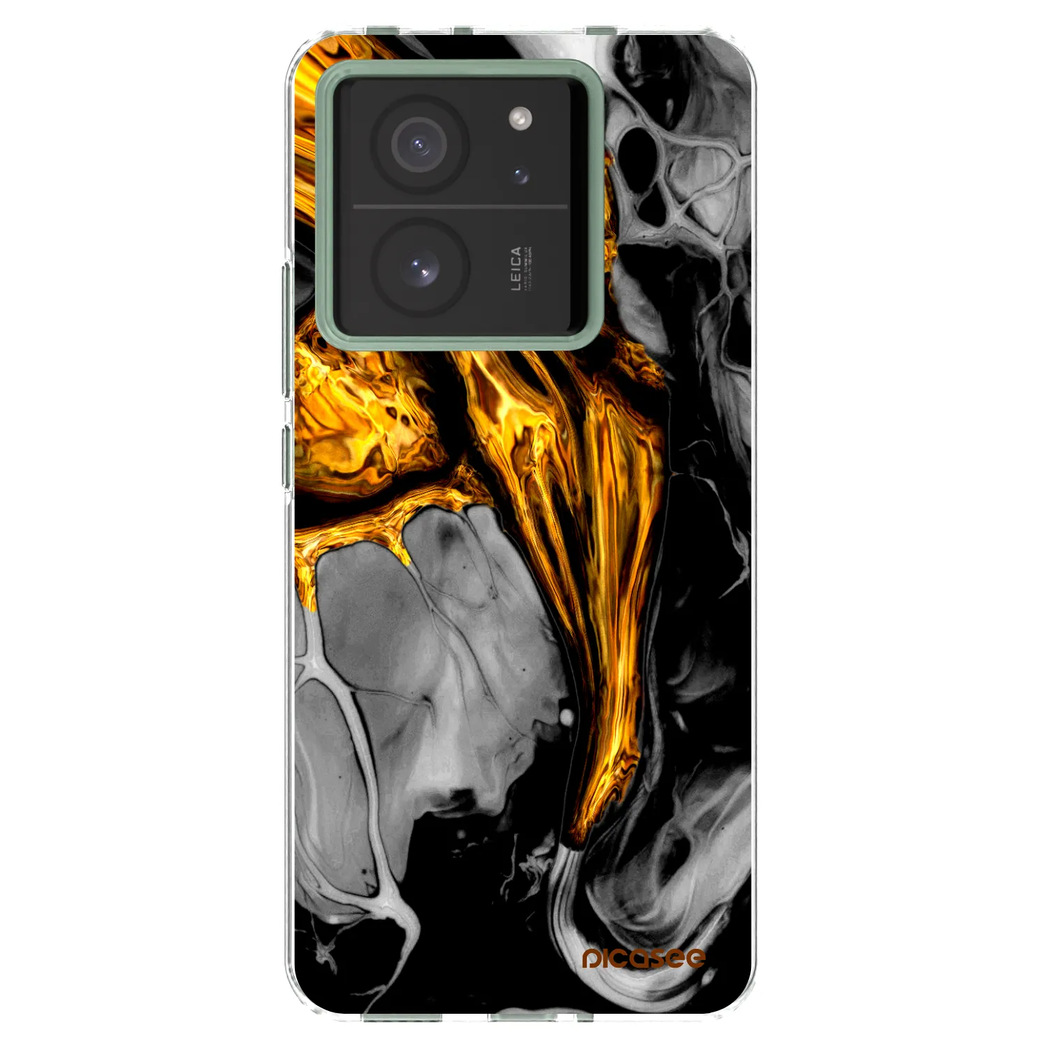 Picasee silikónový prehľadný obal pre Xiaomi 13T - Black Gold
