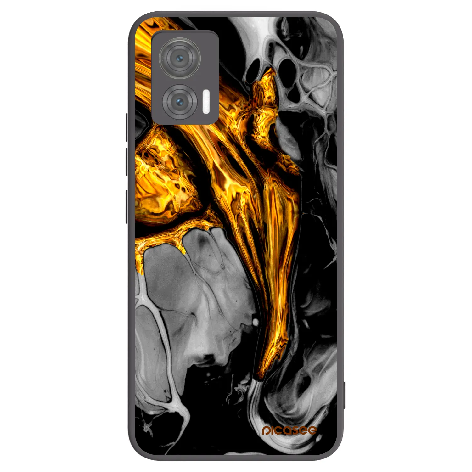 Picasee silikónový čierny obal pre Motorola Edge 30 Neo - Black Gold