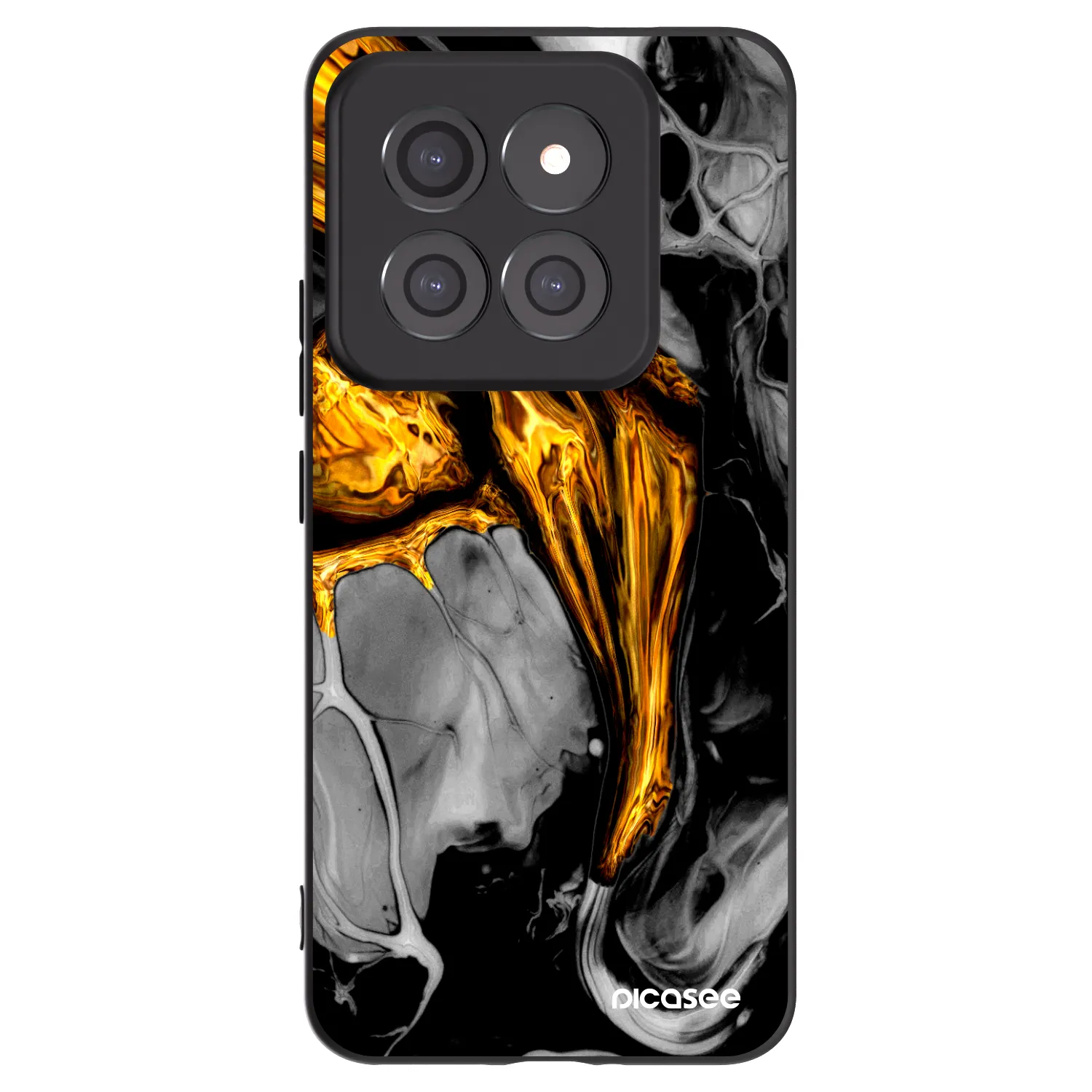 Picasee silikónový čierny obal pre Xiaomi 14 Pro - Black Gold