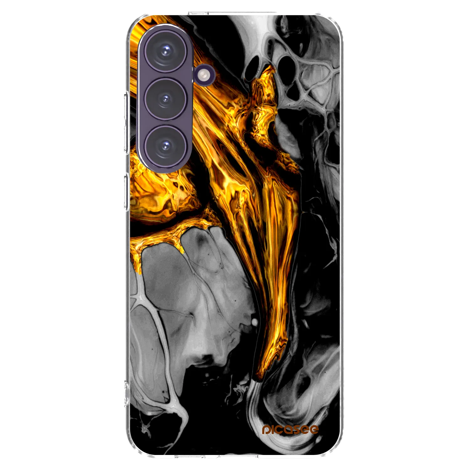 Picasee silikónový prehľadný obal pre Samsung Galaxy S24+ S926B 5G - Black Gold