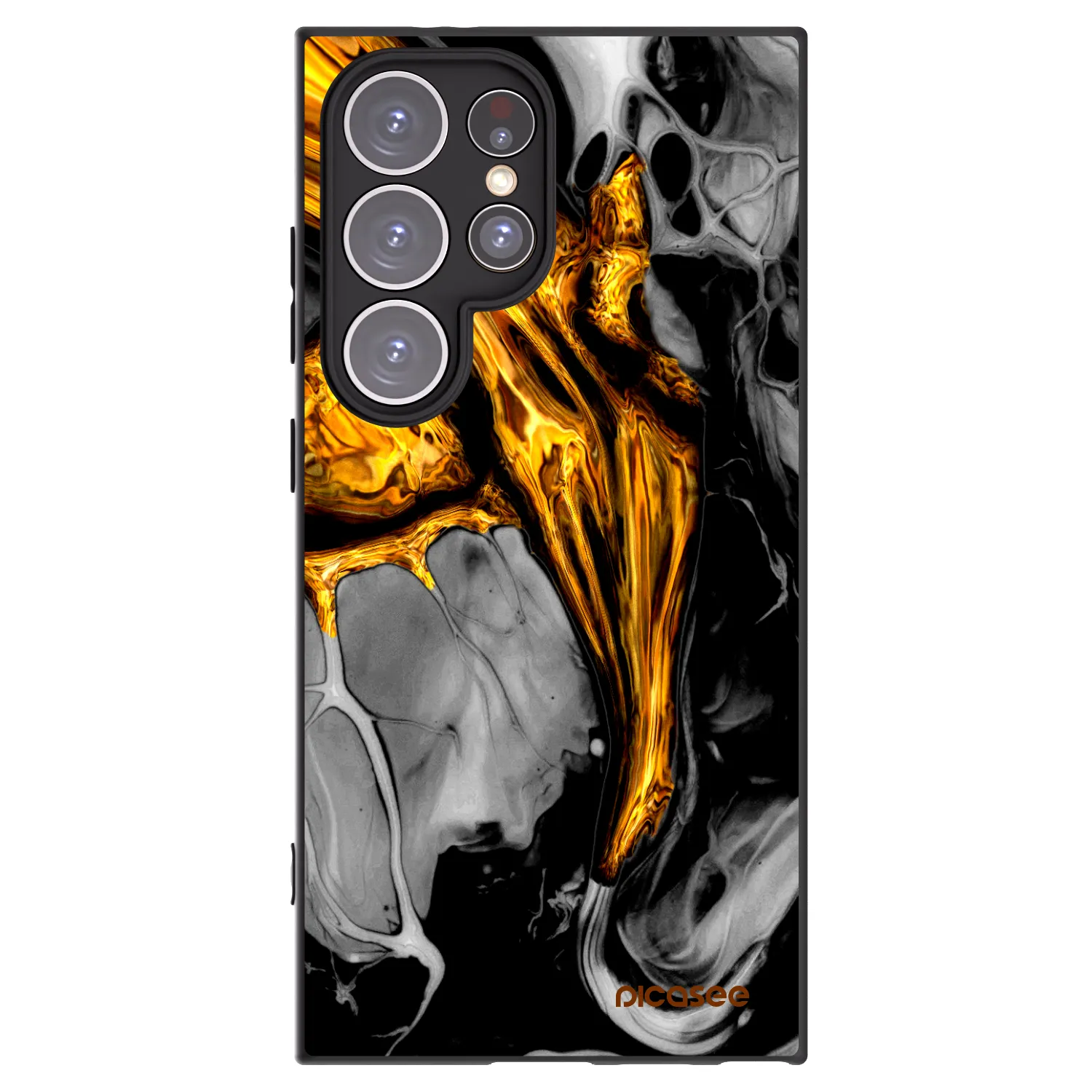 Picasee silikónový čierny obal pre Samsung Galaxy S24 Ultra S928B 5G - Black Gold