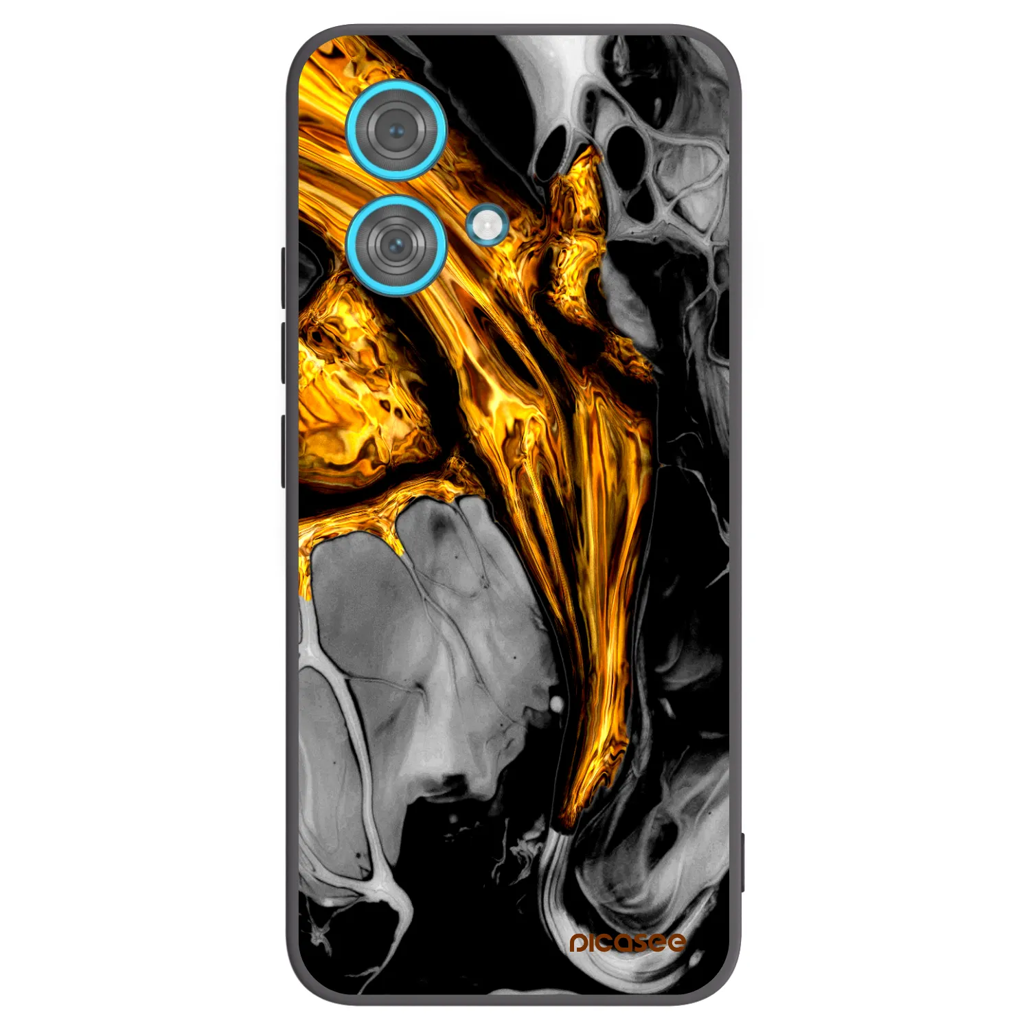 Picasee silikónový čierny obal pre Motorola Edge 40 Neo - Black Gold
