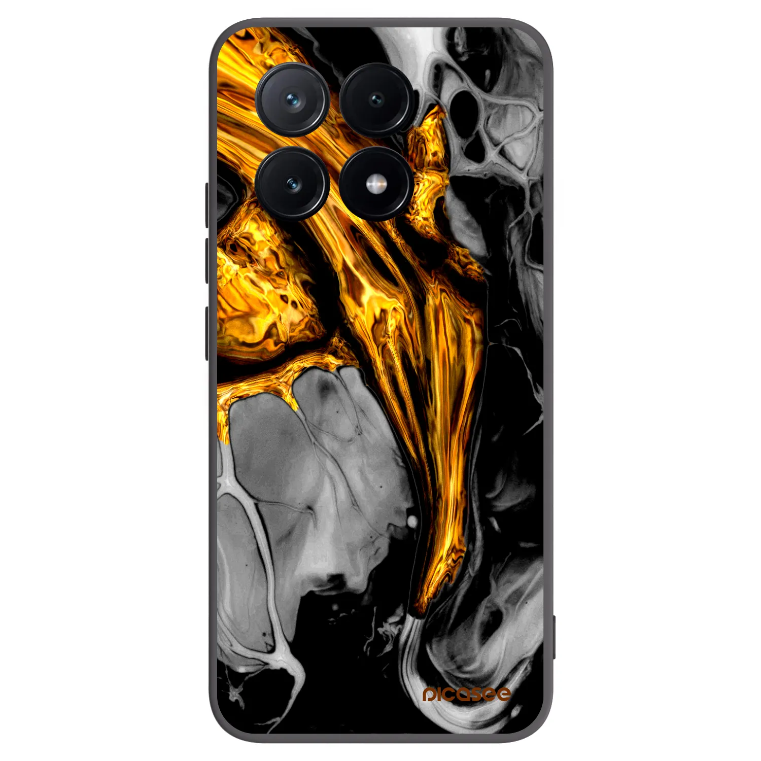 Picasee silikónový čierny obal pre Xiaomi Poco X6 Pro - Black Gold