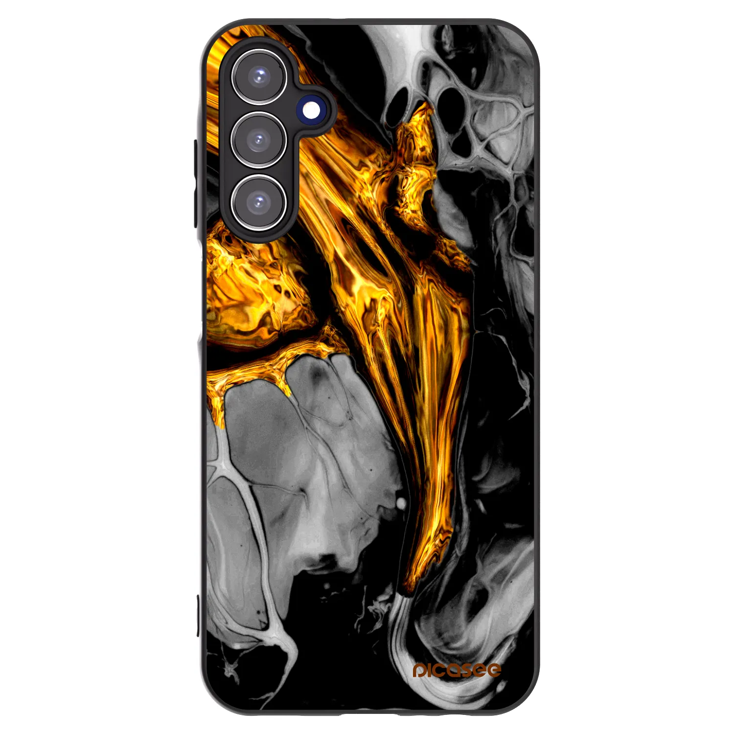 Picasee silikónový čierny obal pre Samsung Galaxy A15 A156B 5G - Black Gold