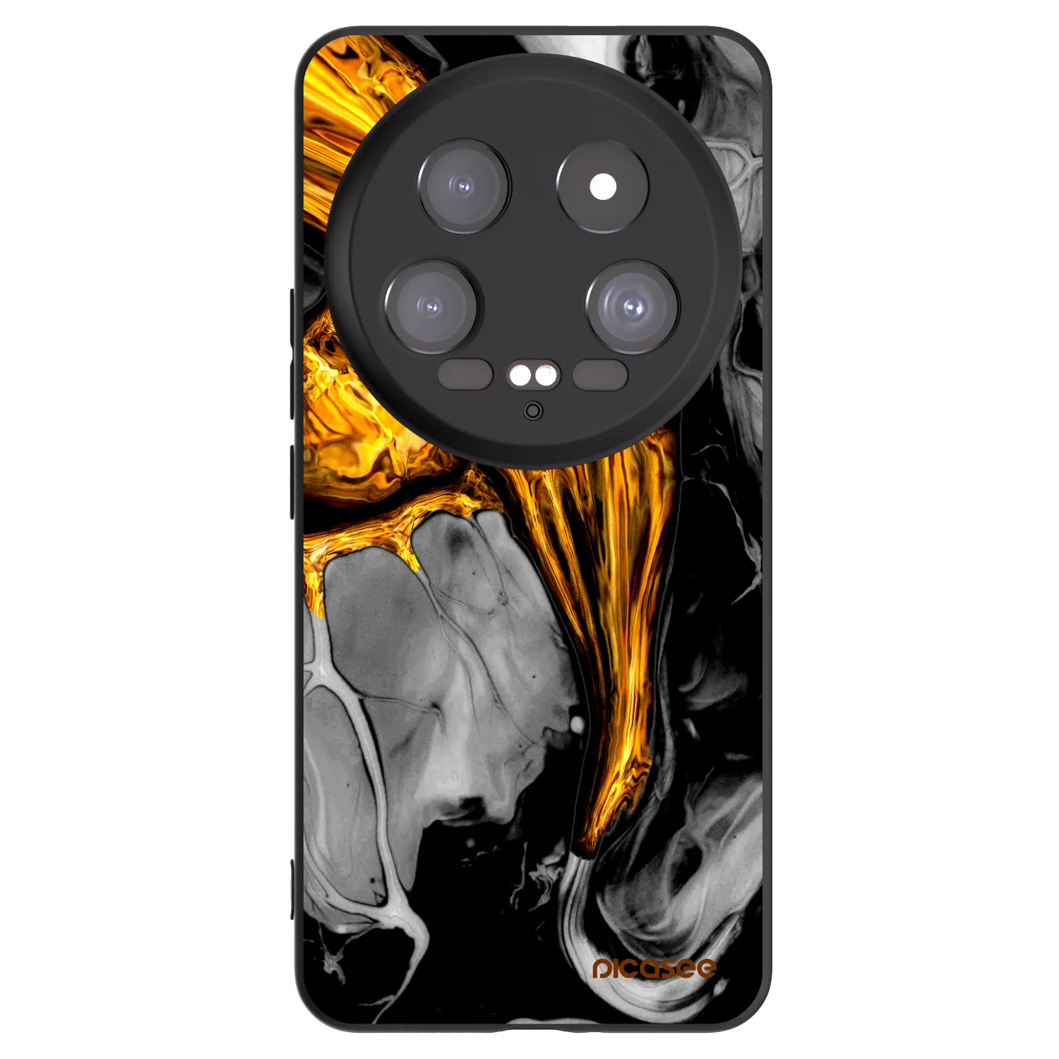 Picasee silikónový čierny obal pre Xiaomi 14 Ultra - Black Gold