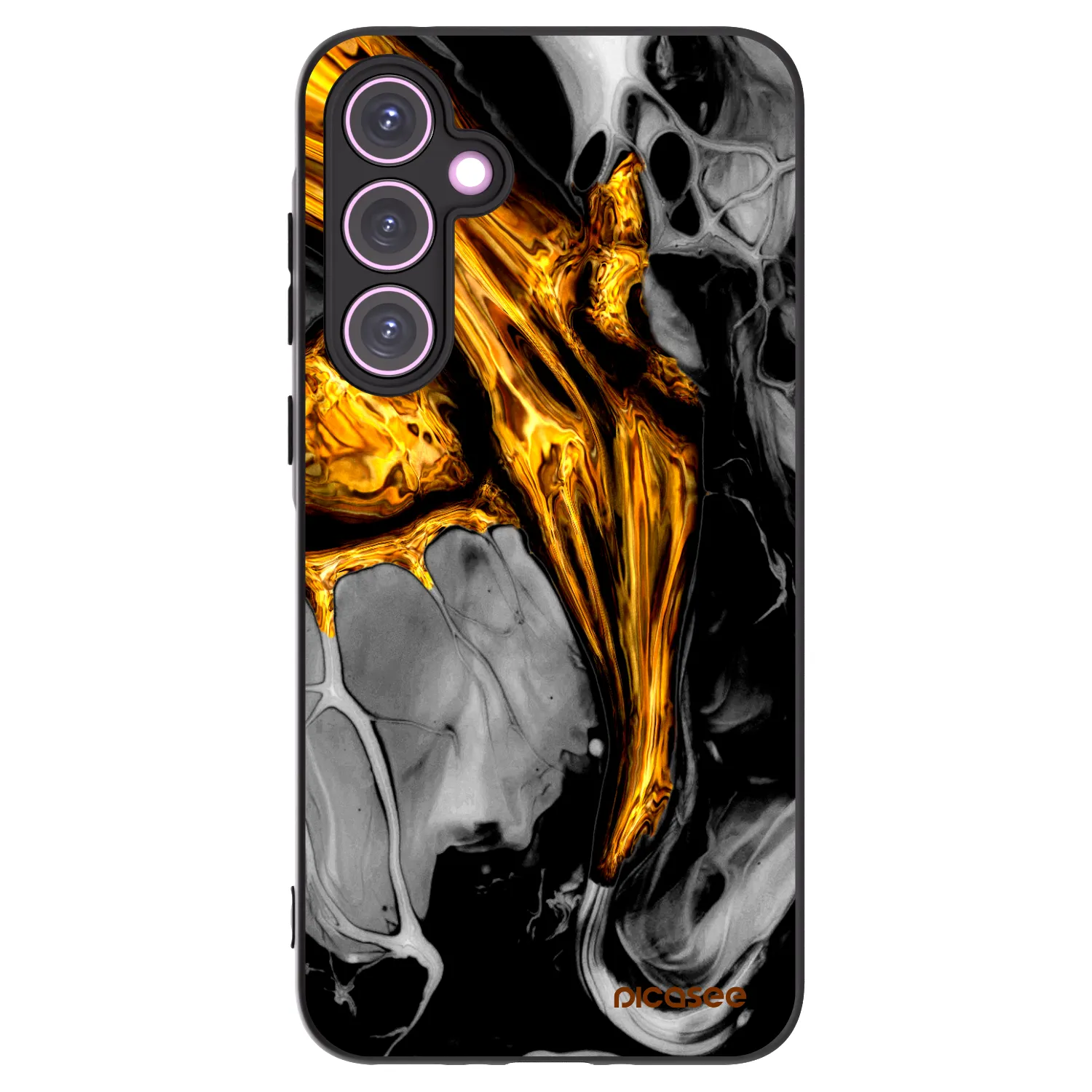 Picasee silikónový čierny obal pre Samsung Galaxy A35 5G A356B - Black Gold