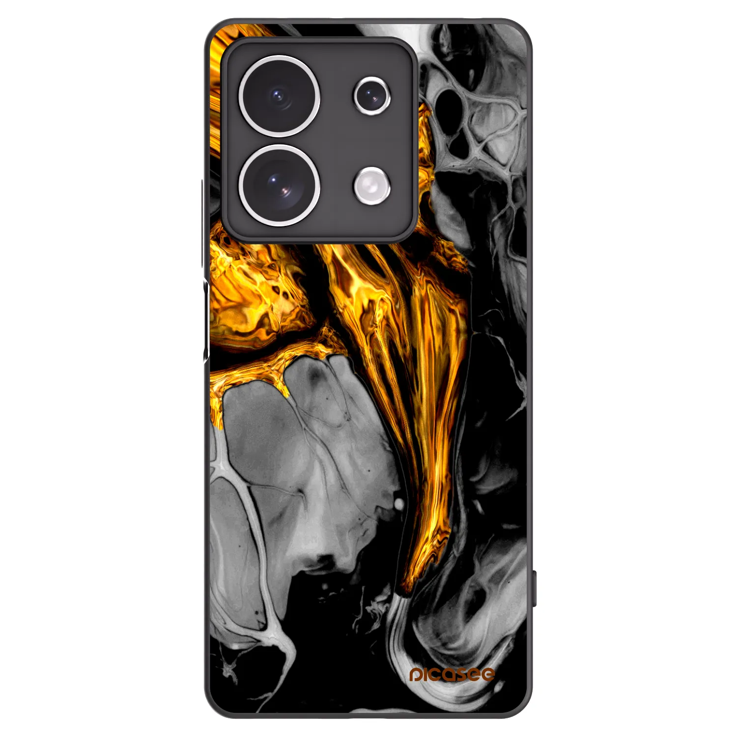 Picasee silikónový čierny obal pre Xiaomi Redmi Note 13 4G - Black Gold