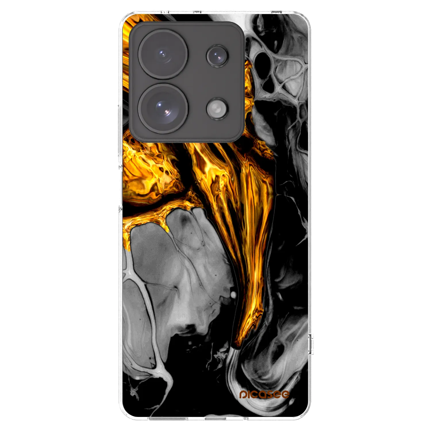 Silikónový prehľadný obal pre Xiaomi Redmi Note 13 Pro 4G - Black Gold