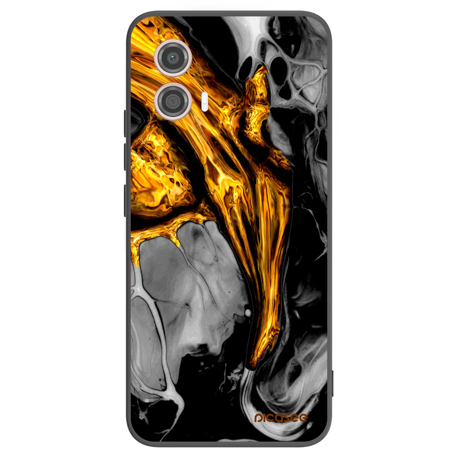 Picasee silikónový čierny obal pre Motorola Moto G53 5G - Black Gold