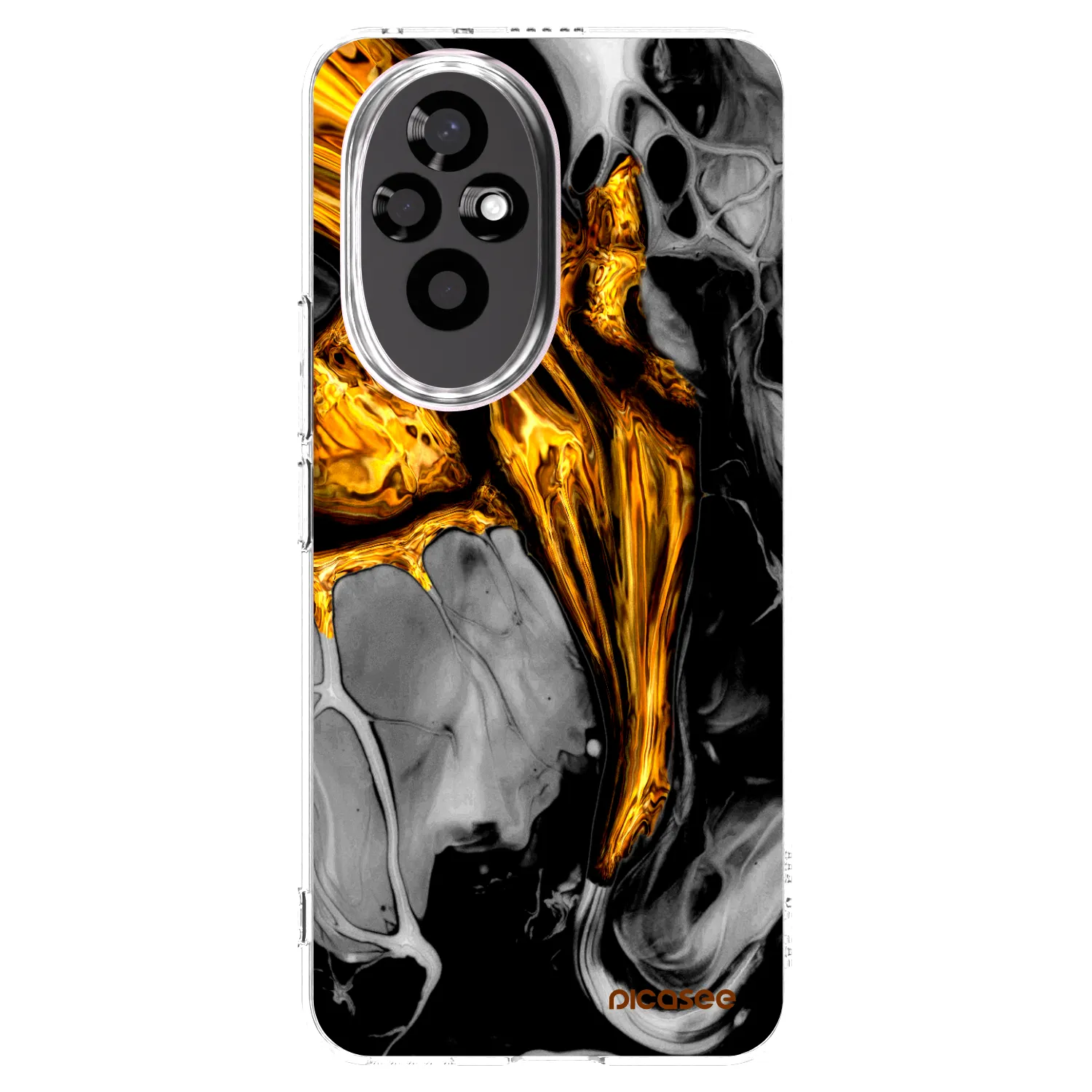 Picasee silikónový prehľadný obal pre Honor 200 Pro 5G - Black Gold