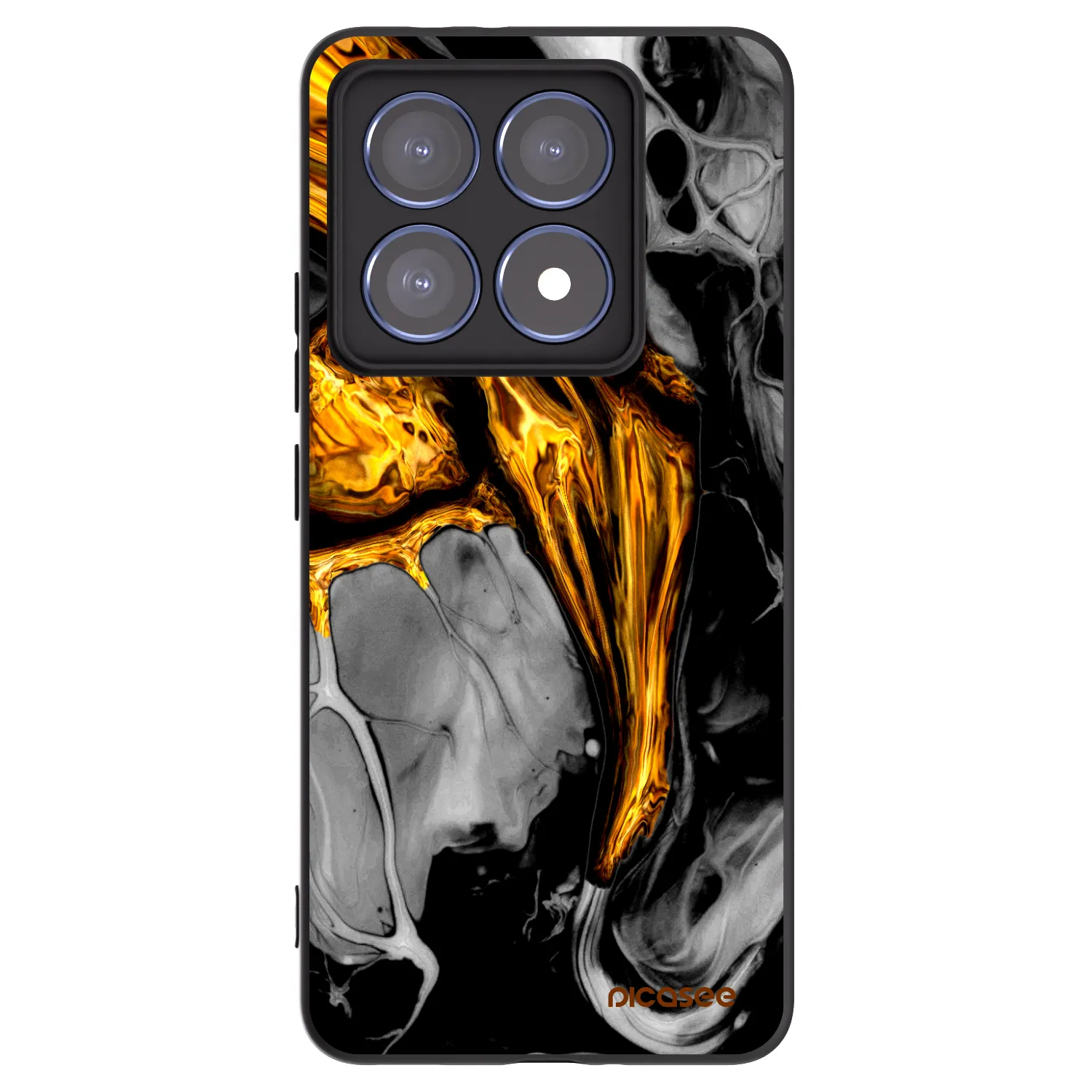 Picasee silikónový čierny obal pre Xiaomi 14T Pro - Black Gold