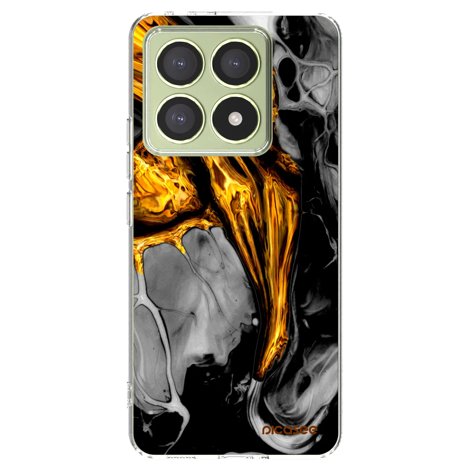Picasee silikónový prehľadný obal pre Xiaomi 14T - Black Gold